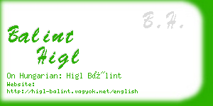 balint higl business card